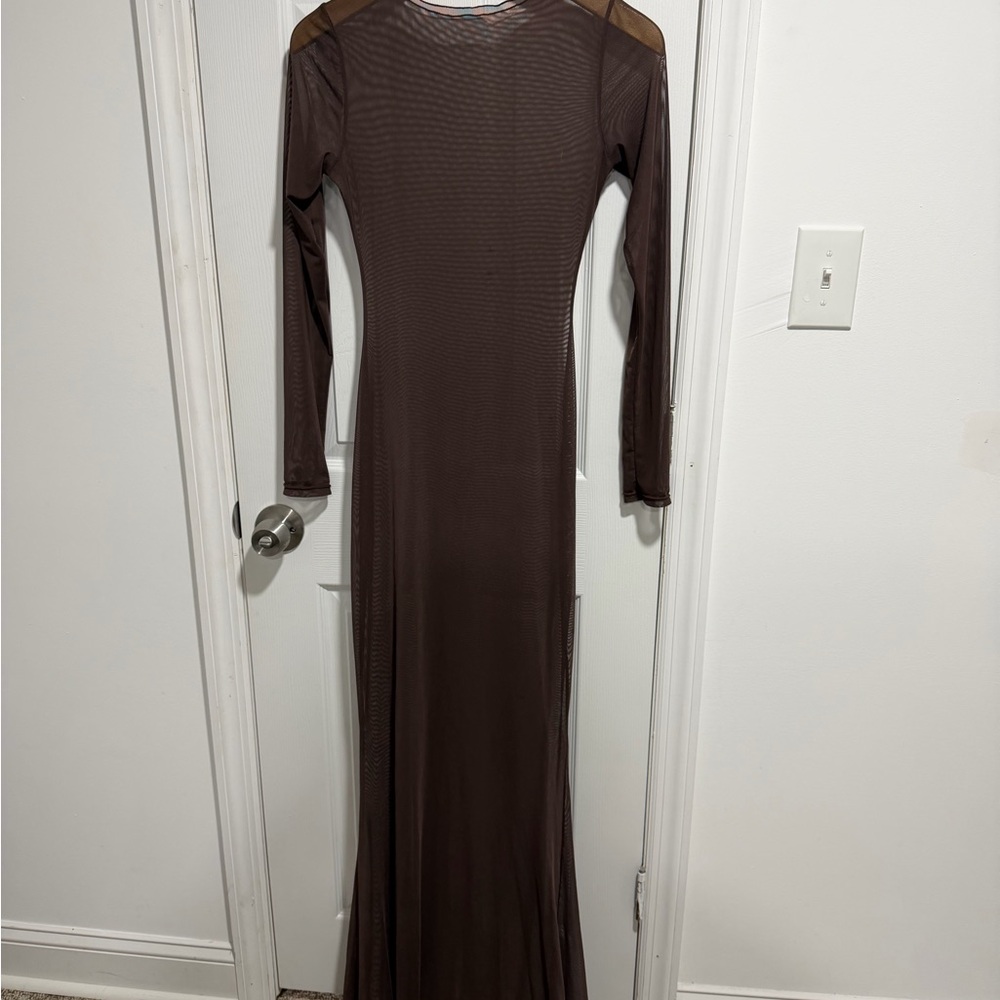 Women’s Long Sleeve Swim Coverup - Brown